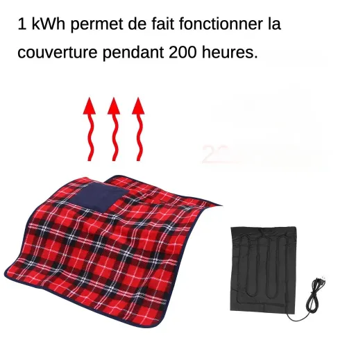 Couverture chauffante voiture 5V USB