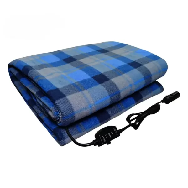 Couverture chauffante voiture bleue 12V 145cmx100cm