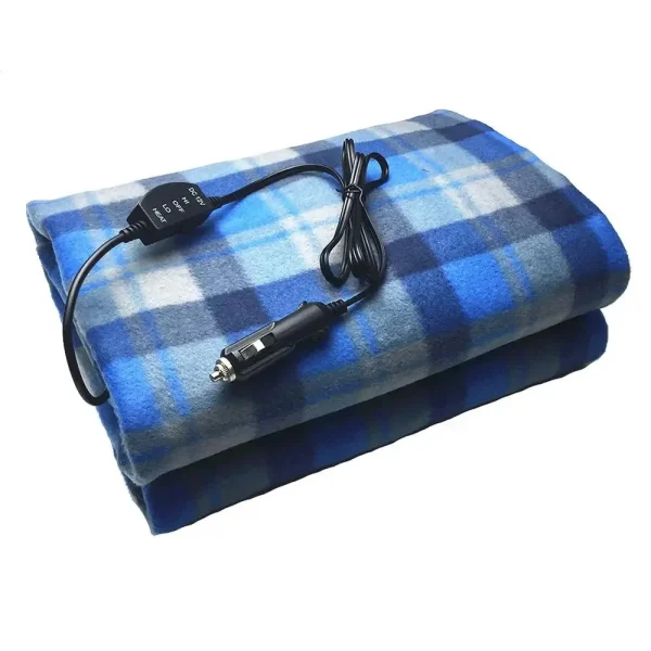 Couverture chauffante voiture bleue 12V 145cmx100cm